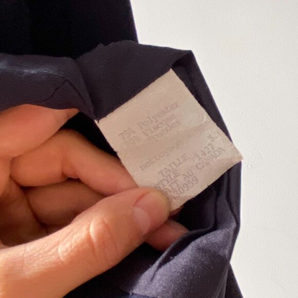 🍂 90s Vintage Navy Blue Minimalist Tailored Fitted Stretchy Blazer - Picture 7 of 7